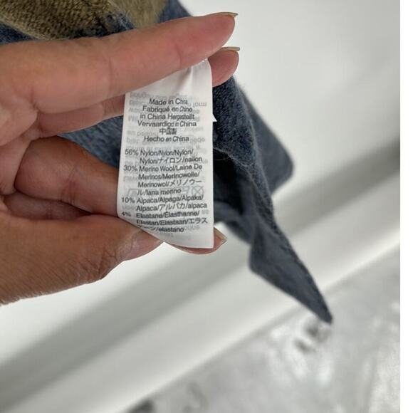 Madewell Kent striped open front cardigan alpaca Marino wool blend longline - Picture 7 of 9